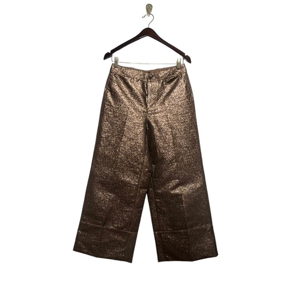 NWT MADEWELL Emmett Wide-Leg Crop Pants Metallic 27 - Picture 6 of 14